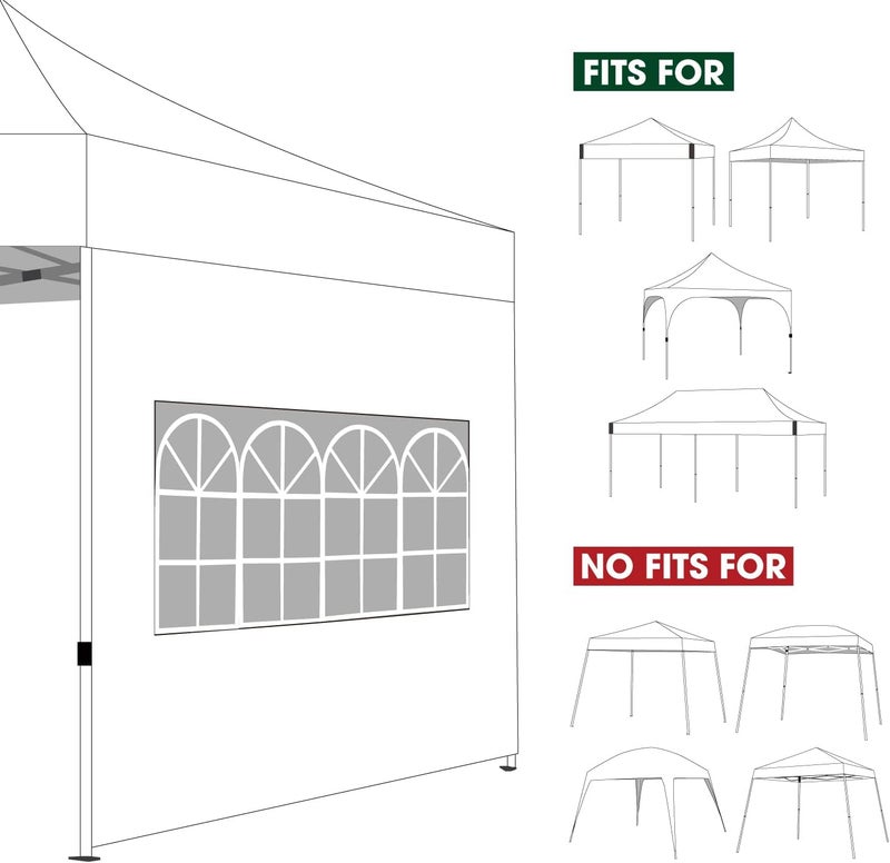 COOSHADE Instant Canopy SunWall 10x10 Canopy SideWall for Pop up Canopy Tent, 1 Pack Sidewall with Church Window Only, Black - Image 5